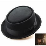 Bomullskänt krossbar Porkpie Vintage Rund Kort Brätte Hatt Fedora Cap.