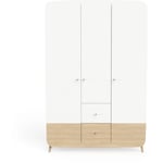 Armoire bébé enfant 3 portes 4 tiroirs blanc LINIA   