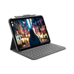 Logitech Slim Keyboard Folio Case for iPad 10th Gen QWERTY UK English Grey