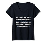 Womens Setbacks Are Unavoidable But Giving Up Is Unforgivable V-Neck T-Shirt