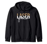 Laser Queen Hair Removal Aesthetician Laser Tech Zip Hoodie