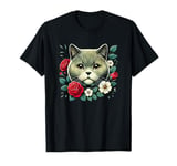 Roses Flowers British Shorthair T-Shirt