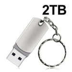 Clé USB haute vitesse en métal,clé USB 2024,clé USB portable,mémoire SSD,2 To,16 To,4 To,8 To,3.0 - Type silver 2TB