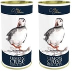 Meg Hawkins - The Puffin, Lemon Crisp Biscuits, Refreshingly Tangy, 160 g Drum (Pack of 2)