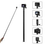 AuyKoo 106"/2.7M Long Carbon Fiber Selfie Stick for GoPro, Extendable Handheld Pole Monopod for GoPro Hero 12 11 10 9 8 7 6 5 Black DJI OSMO Action Camera Insta 360 Cam & Other Action Cameras