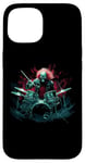 iPhone 15 Skeleton Drummer Guy Rock And Roll Band Rock On Drum Kit Case