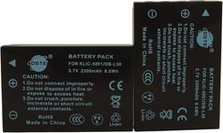 2-Pack Rechange Batterie pour Kodak KLIC-5001 EasyShare P880 Z730 Z7590 Z760 DX6490 Z760 DX7440 DX7590 DX7630 Z7590 P850 DX7440 Z730 Z730 P712 SANYO Xacti DMX-WH1 VPC-HD2000 DMX-HD1010 DMX-FH11