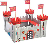 Le Toy Van - Pretend Play Castles Collection Wooden Toy Educational My First Castle - Red | Kids Wooden Knights Castle Playset Model Castle