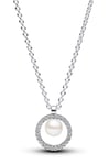 Pandora Timeless Pearl & pave collier Sterling silver kaulakoru 393165C01-45