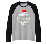 THIS IS MY CHRISTMAS PAJAMA Family Xmas Santa Pajamas Raglan Baseball Tee