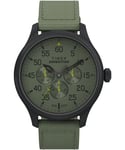 Timex Men's Expedition Field 43mm Watch, Green Strap Green Dial Black Case