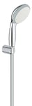 GROHE Vitalio Go 100 – Hand Shower Set (Rain Spray Hand Shower 10 cm with Anti-Limescale System and Silicone Ring, Shower Hose 1.75 m, Wall Holder, Min. Recommended Pressure 1.0 Bar), Chrome, 26198000