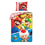 Super Mario Single Duvet Cover Set Bros Movie Gang Cotton Reversible EU Size