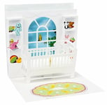 Nursery Baby's Cot Pop-Up New Baby Greeting Card Up With Paper Pop Up Treasures