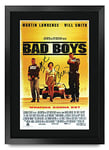 HWC Trading A3 FR Bad Boys Movie Poster Will Smith Martin Lawrence Signed Gift FRAMED A3 Printed Autograph Film Gifts Print Photo Picture Display