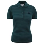 Lacoste Slim Fit Womens Green Polo Shirt Cotton - Size 10 UK