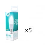 LED-lamppu E27, C37, 10W, 230V, 3000K, keraaminen 5-pack, lämmin valkoinen