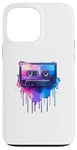 Coque pour iPhone 13 Pro Max Splash Art Lecteur de Cassette Musique Magnétophone