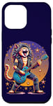 Coque pour iPhone 12 Pro Max Drôle Chat Rockstar Guitare Joueur Cheveux Métal Glam Rock Band