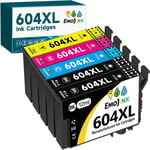 604XL Lot de 5 Cartouches compatibles pour Epson 604 XL pour XP 2200 XP 2205 XP 3200 XP 3205 XP 4200 XP 4205 Workforce WF 2910