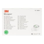 Micropore kirurgisk tape 2,5 cm x 9,1 m hvit- 12 ruller Englehud Plaster Helse & livsstil