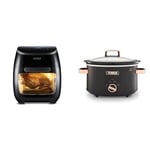 Tower T17076 Xpress Pro Combo 10-in-1 Digital Air Fryer Oven with Rapid Air Circulation & T16042BLK Cavaletto 3,5 Litre Slow Cooker with 3 Heat Settings, Cool Touch Handles, 210W