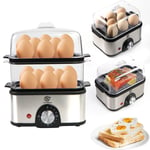 Compact Electric Food Steamer Egg Cooker Boiler Poacher Healthy Easy Clean 500W