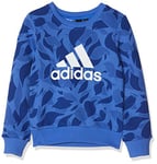 adidas Yg Crew Sweat Sweatshirt, Girls, girls, Sweatshirt, DJ1322_116 (5/6 años), Blue (hi-beef Blue/Mystery Ink) / White, 116 (5/6 años)