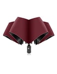 XIXVON Parapluie SE (8 Baleines, Rouge) | Parapluie Avec Protection UV UPF 50+ à 99%, LéGer, Automatique, RéSistant Au Vent, Portable, Pliant Et Compact