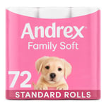 Andrex Gentle Clean Puppies on Roll Recycled Toilet Paper, 72 Rolls