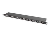 Lanberg Pps6-0024-B - Patch-Panel - Cat 6 - Stp - Rj-45 X 24 - Svart, Ral 9004 - 0.5U - 19"