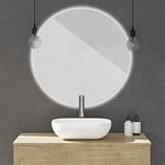 Baikal Miroir pour Maison, différentes Formes et Dimensions Disponibles. Miroir avec éclairage LED. Styles Qui s'adaptent à la Salle de Bain ou à n'importe Quelle pièce de la Maison. 80 Rond