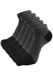 ZAKASA Chaussettes à Doigts Homme Sport: Socquettes Orteils Séparés Chaussette Basse 5 Doigts de Pieds Coton Chaussettes Five Fingers Respirant pour Running Fitness 39-42 Gris 5 Paires