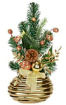 Mini Sapin de Noël dans Un Vase - Décoration de Noël avec Boule de Noël - Baies - Pomme - Branches de Sapin - Décoration de Noël - Décoration de Maison - Plante Artificielle - Plante d'intérieur -