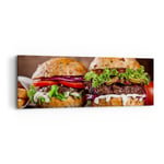 Impression sur Toile 90x30cm Tableaux Américain hamburger nourriture barbecue