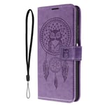 Folio Case for Samsung A23 & M23 Wallet and Stand Mandala Dream Catcher Purple