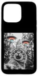 Coque pour iPhone 15 Pro Max Maine Coon Cat Selfie avec Alien OVNI Homme, Femme, Enfant