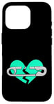 Coque pour iPhone 16 Pro Bleu sarcelle Aqua Healing In Progress Teal Aqua Graphic