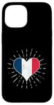 Coque pour iPhone 15 Drapeau France Vintage Coeur Viva La France Rétro