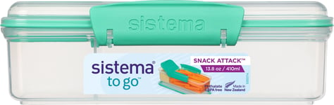 Sistema Snack Attack matlåda, 410 ml, blågrön