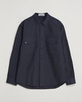 Stone Island Garment Dyed Cotton Canvas Overshirt Navy Blue