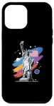 Coque pour iPhone 12 Pro Max Statue de la Liberté USA tenant une torche flamboyante avec des plantes