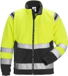 Fristads Høy synlighet vindtett fleecejakke cl 3 4041 FE Hi-Vis Gul / Svart 2XL