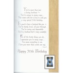 HUSBAND - Age 70TH Birthday Sentimental Verse Age 70 Quality New Gift Greetings