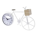 Well Home Horloge de Bureau Design vélo en métal Blanc 33,5 x 8 x 23,5 cm