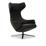 Vitra - Grand Repos Low, Aluminium Polished Base, Back/Seat Leather Premium L40 Chocolate - Fåtöljer - Antonio Citterio - Brun - Dun/Läder/Metall/Skum/Plast