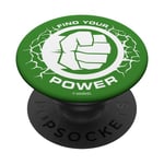 Marvel Avengers Hulk Find Your Power Logo PopSockets PopGrip Adhésif