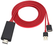 HD HDMI Mâle vers 2 Câble USB Femelle/Mâle,Téléphone et Tablette HDMI Même Câble d'écran 2 en 1,1080P/60HZ 2.4G Câble HDMI HDTV,Utilisé pour HDTV,Projecteur,Moniteur,etc.(1m/1Pièces)