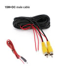 Câble d'extension vidéo RCA mâle à RCA mâle AV pour vue arrière de voiture,adaptateur de fil de caméra pour moniteur de limitation de voiture - Type 15m and DC cable