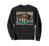 Vintage Hero Born 1964 The Journey Has Just Begun Birthday Sweatshirt